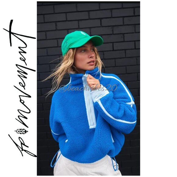 FP Movement by Free People Tops - FP MOVEMENT Mountain High Half Zip Fleece Mid Atlantic Combo Large NWOT